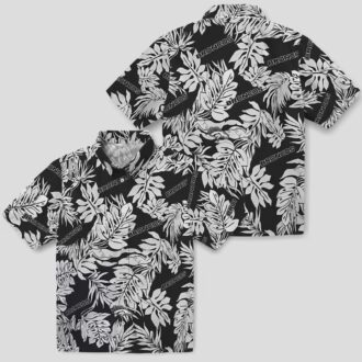 Men’s Denver Broncos Black Hawaiian Shirt, Monstera Leaf Aloha NFL Shirt