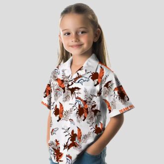 Men’s Denver Broncos Botanical Hawaiian Shirt, Tropical Orange White NFL Fanwear