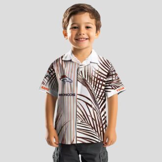 Orange Black Denver Broncos Hawaiian Shirt, Palm Stripes Aloha NFL Vacation Shirt