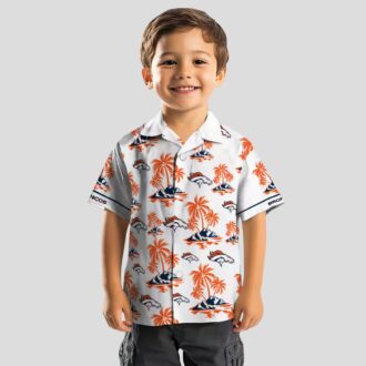 Orange White Denver Broncos Palm Island Shirt, Tropical Aloha Summer Beach Shirt