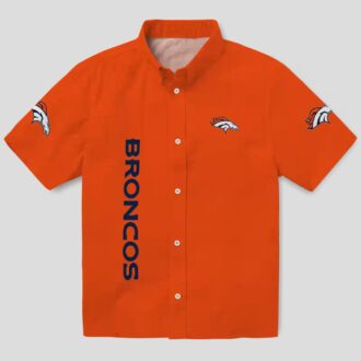 Stuart Minion Denver Broncos Hawaiian Shirt, Orange Tropical Football Fan Apparel