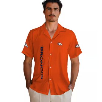 Stuart Minion Denver Broncos Hawaiian Shirt, Orange Tropical Football Fan Apparel