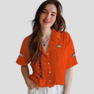 Stuart Minion Denver Broncos Hawaiian Shirt, Orange Tropical Football Fan Apparel