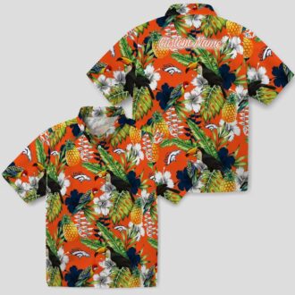 Tropical Toucan Denver Broncos Hawaiian Shirt, Orange Green Aloha Custom Shirt