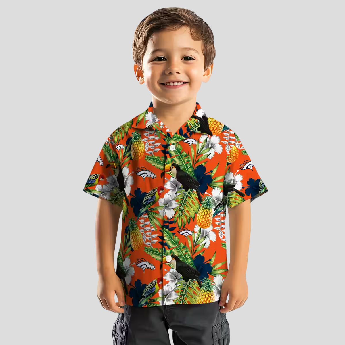Tropical Toucan Denver Broncos Hawaiian Shirt, Orange Green Aloha Custom Shirt