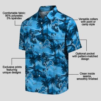 Blue Detroit Lions Tropical Hawaiian Shirt – Coastal Palms NFL Fan Apparel