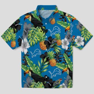 Blue Green Detroit Lions Hibiscus Hawaiian Shirt – Toucan & Pineapple Design