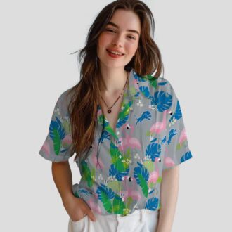 Blue Green NFL Detroit Lions Flamingo Hawaiian Shirt, Summer Aloha Beach Outfit