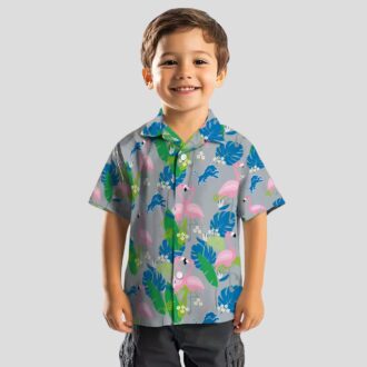 Blue Green NFL Detroit Lions Flamingo Hawaiian Shirt, Summer Aloha Beach Outfit