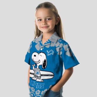 Blue White Detroit Lions Snoopy Hawaiian Shirt – Summer Beach Surf Aloha Style