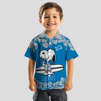 Blue White Detroit Lions Snoopy Hawaiian Shirt – Summer Beach Surf Aloha Style