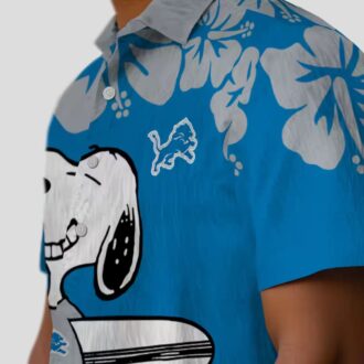 Blue White Detroit Lions Snoopy Hawaiian Shirt – Summer Beach Surf Aloha Style