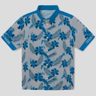 Detroit Lions Floral Hawaiian Shirt – Limited Edition Silver Botanical Print