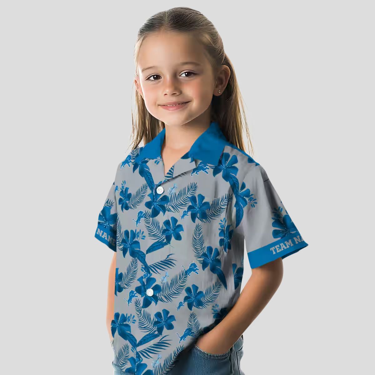 Detroit Lions Floral Hawaiian Shirt – Limited Edition Silver Botanical Print