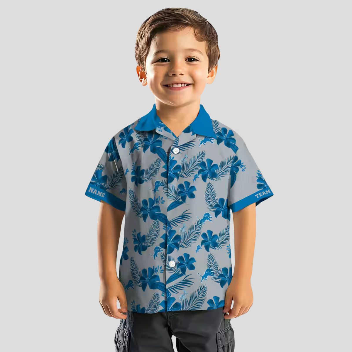 Detroit Lions Floral Hawaiian Shirt – Limited Edition Silver Botanical Print