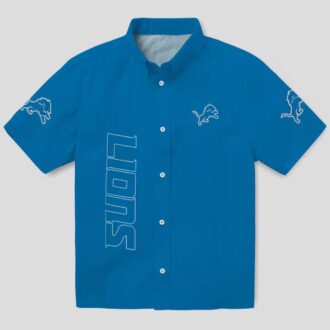 Detroit Lions Minion Aloha Blue Shirt, Fun Summer Vacation Outfit for Fans