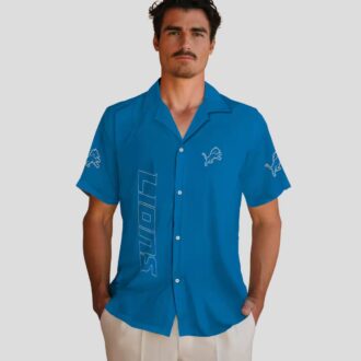 Detroit Lions Minion Aloha Blue Shirt, Fun Summer Vacation Outfit for Fans