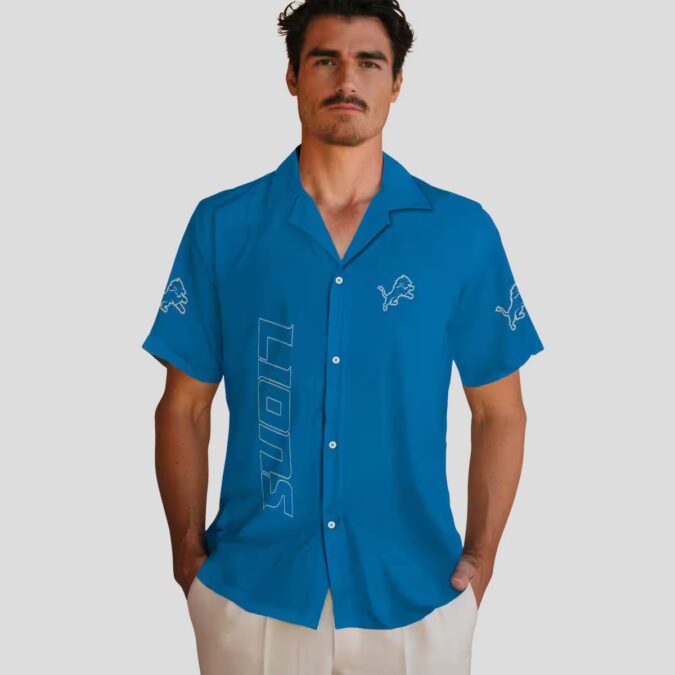 Detroit Lions Minion Aloha Blue Shirt, Fun Summer Vacation Outfit for Fans