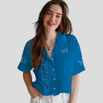 Detroit Lions Minion Aloha Blue Shirt, Fun Summer Vacation Outfit for Fans