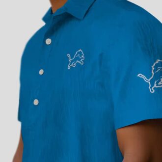 Detroit Lions Minion Aloha Blue Shirt, Fun Summer Vacation Outfit for Fans