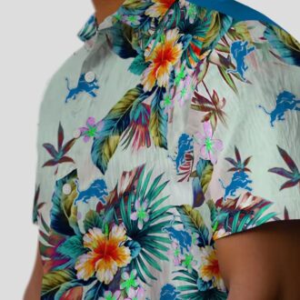 Detroit Lions Tropical Hawaiian Shirt – Limited Edition Green Aloha Wear