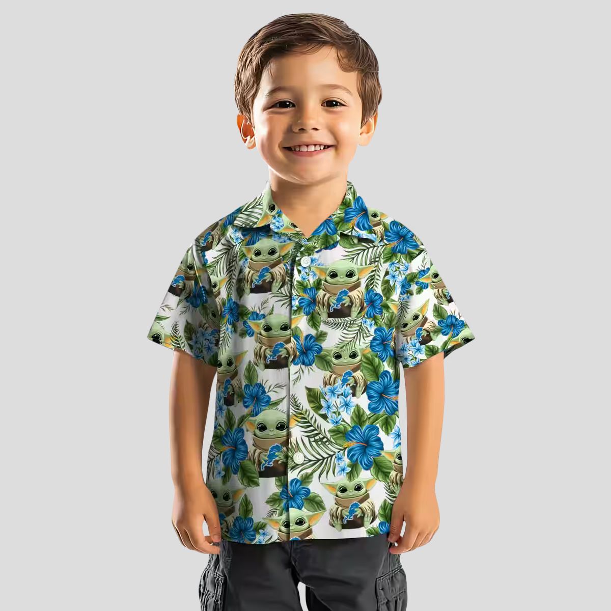 Detroit Lions Yoda Hawaiian Shirt, Green Tropical NFL Aloha Outfit