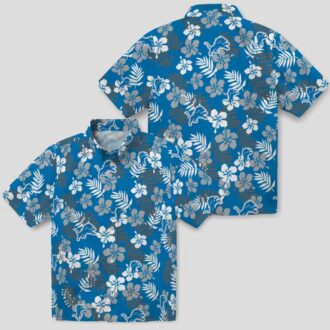 NFL Detroit Lions Floral Blue Hawaiian Shirt, Tropical Summer Vacation Outfit