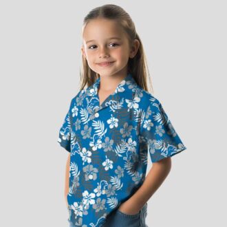 NFL Detroit Lions Floral Blue Hawaiian Shirt, Tropical Summer Vacation Outfit