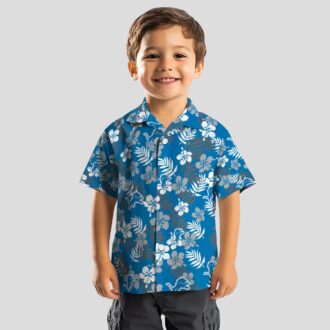 NFL Detroit Lions Floral Blue Hawaiian Shirt, Tropical Summer Vacation Outfit