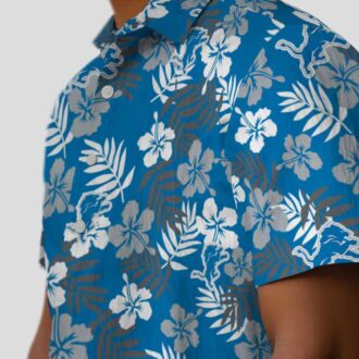 NFL Detroit Lions Floral Blue Hawaiian Shirt, Tropical Summer Vacation Outfit