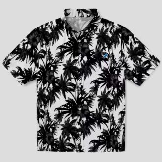 NFL Detroit Lions Palm Hawaiian Shirt – Classic Black & White Vacation Outfit