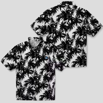NFL Detroit Lions Palm Hawaiian Shirt – Classic Black & White Vacation Outfit