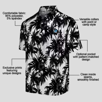 NFL Detroit Lions Palm Hawaiian Shirt – Classic Black & White Vacation Outfit