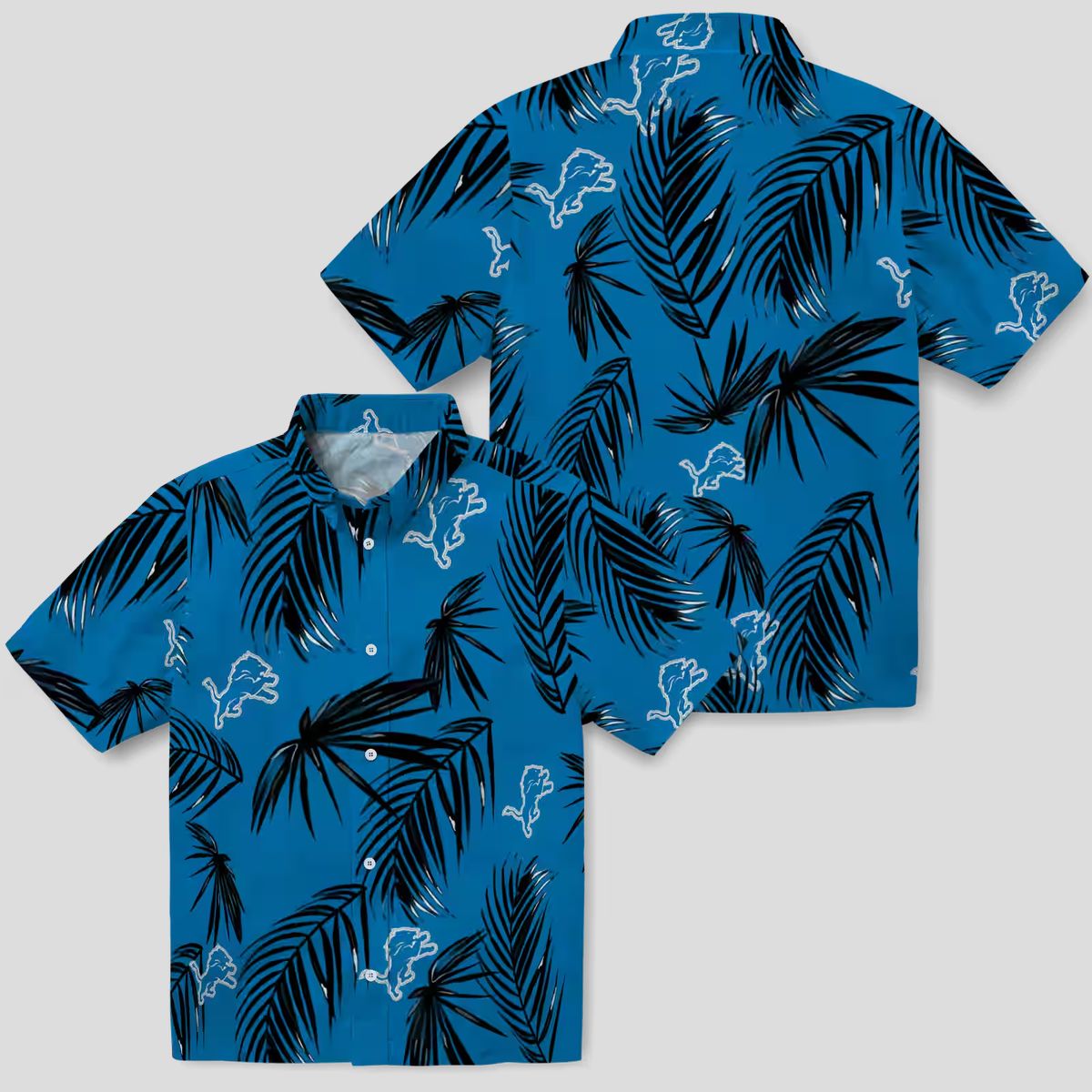 NFL Detroit Lions Palm Leaf Hawaiian Shirt, Best Summer Party Outfit