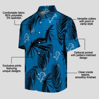 NFL Detroit Lions Palm Leaf Hawaiian Shirt, Best Summer Party Outfit