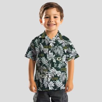 Aloha Green Bay Packers Button Up Hawaiian Shirt - Tropical Leaf Design for Football Fans