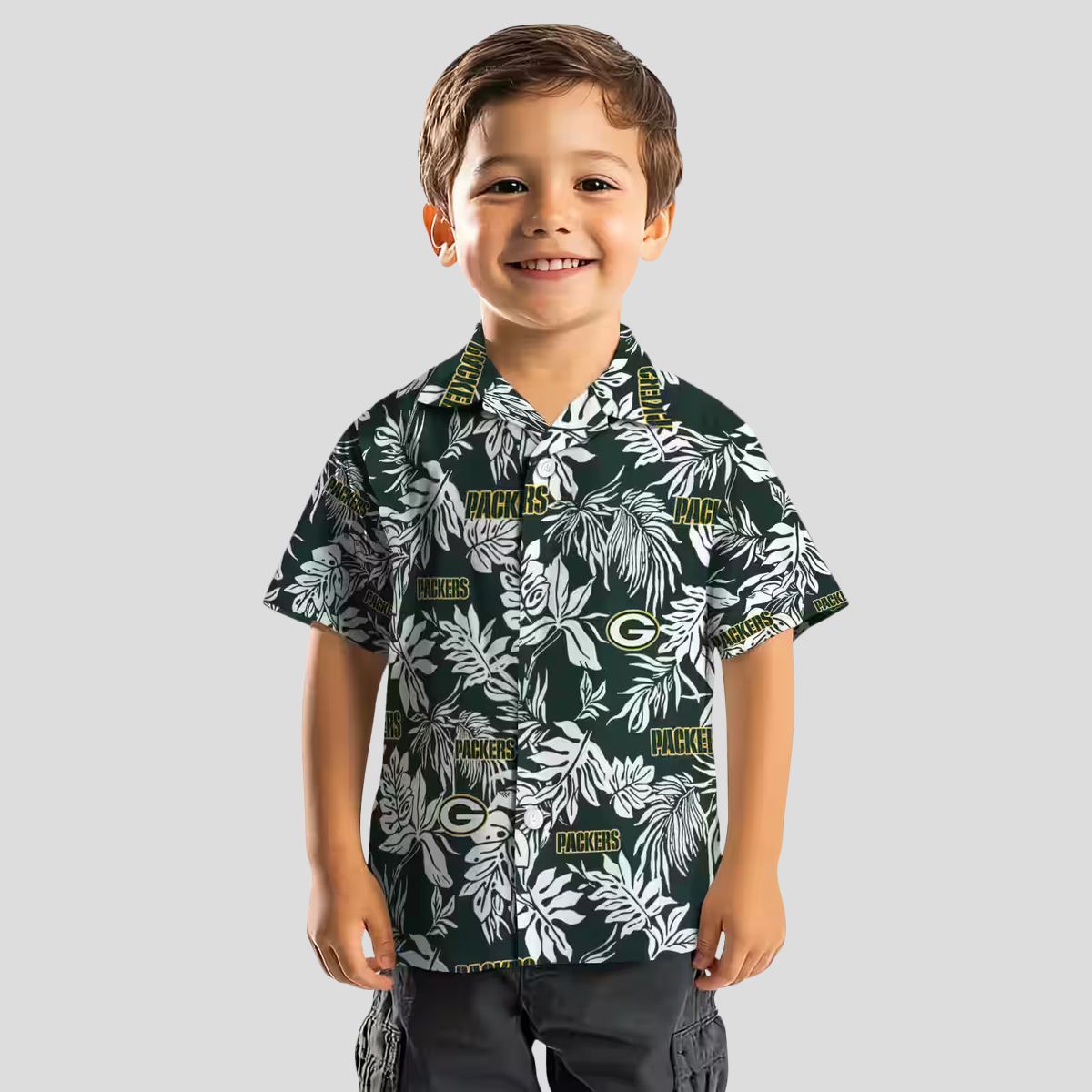 Aloha Green Bay Packers Button Up Hawaiian Shirt - Tropical Leaf Design for Football Fans