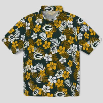 Aloha Green Bay Packers Hawaiian Shirt - Tropical Floral Green, NFL Football Fan Gifts