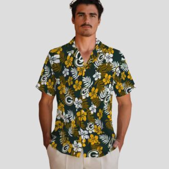 Aloha Green Bay Packers Hawaiian Shirt - Tropical Floral Green, NFL Football Fan Gifts