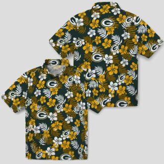 Aloha Green Bay Packers Hawaiian Shirt - Tropical Floral Green, NFL Football Fan Gifts