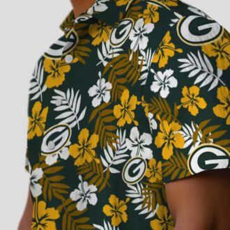 Aloha Green Bay Packers Hawaiian Shirt - Tropical Floral Green, NFL Football Fan Gifts