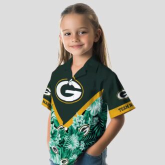 Custom Green Bay Packers Floral Chevron Hawaiian Shirt, Tropical NFL Shirt for Summer
