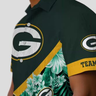 Custom Green Bay Packers Floral Chevron Hawaiian Shirt, Tropical NFL Shirt for Summer