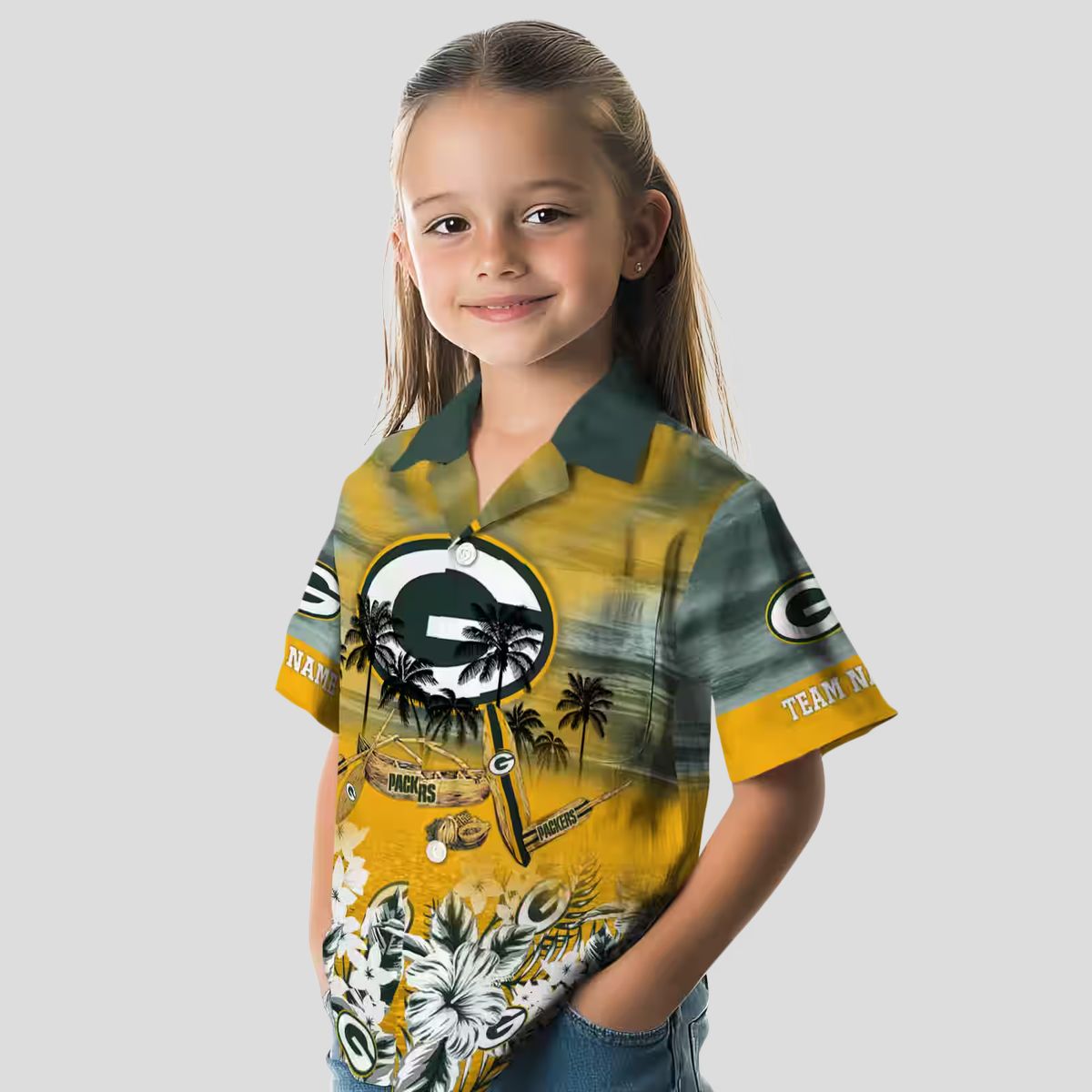 Custom Green Bay Packers Hawaiian Shirt, Tropical Canoe Aloha Shirt for NFL Fans