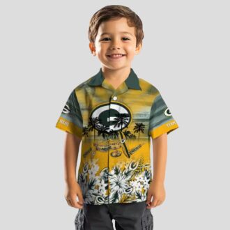 Custom Green Bay Packers Hawaiian Shirt, Tropical Canoe Aloha Shirt for NFL Fans