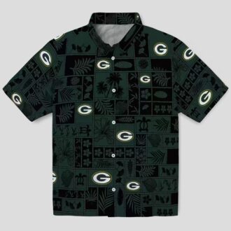 Green Bay Packers Aloha Shirt, Tropical Patchwork Hawaiian Shirt for NFL Fans