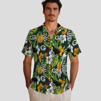 Green Bay Packers Custom Hawaiian Shirt, Tropical Toucan Beach Vacation NFL Shirt