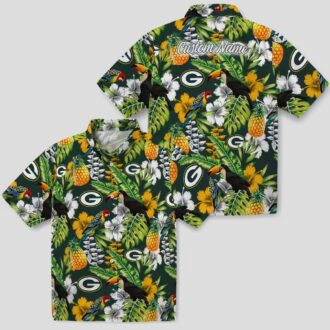 Green Bay Packers Custom Hawaiian Shirt, Tropical Toucan Beach Vacation NFL Shirt