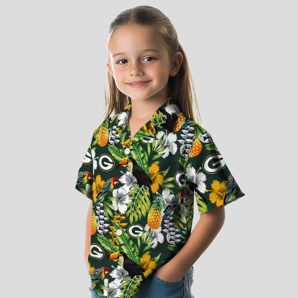 Green Bay Packers Custom Hawaiian Shirt, Tropical Toucan Beach Vacation NFL Shirt