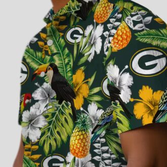 Green Bay Packers Custom Hawaiian Shirt, Tropical Toucan Beach Vacation NFL Shirt